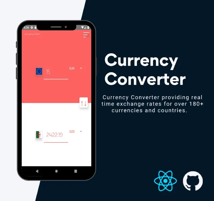 Currency converter app interface