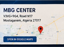 Map showing MBG Center on Road N17, Mostaganem, Algeria