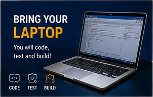 Open laptop with code editor — bring your laptop